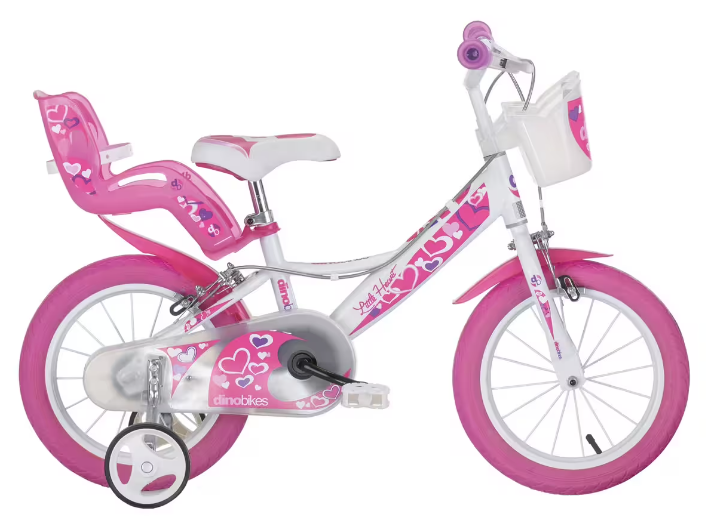 Vélo Enfant 14 Pouces Pour Filles 3-6 Ans | Avec Roues Stabilisatrices Et Panier | Réglable En Hauteur, Charge Max 60 Kg